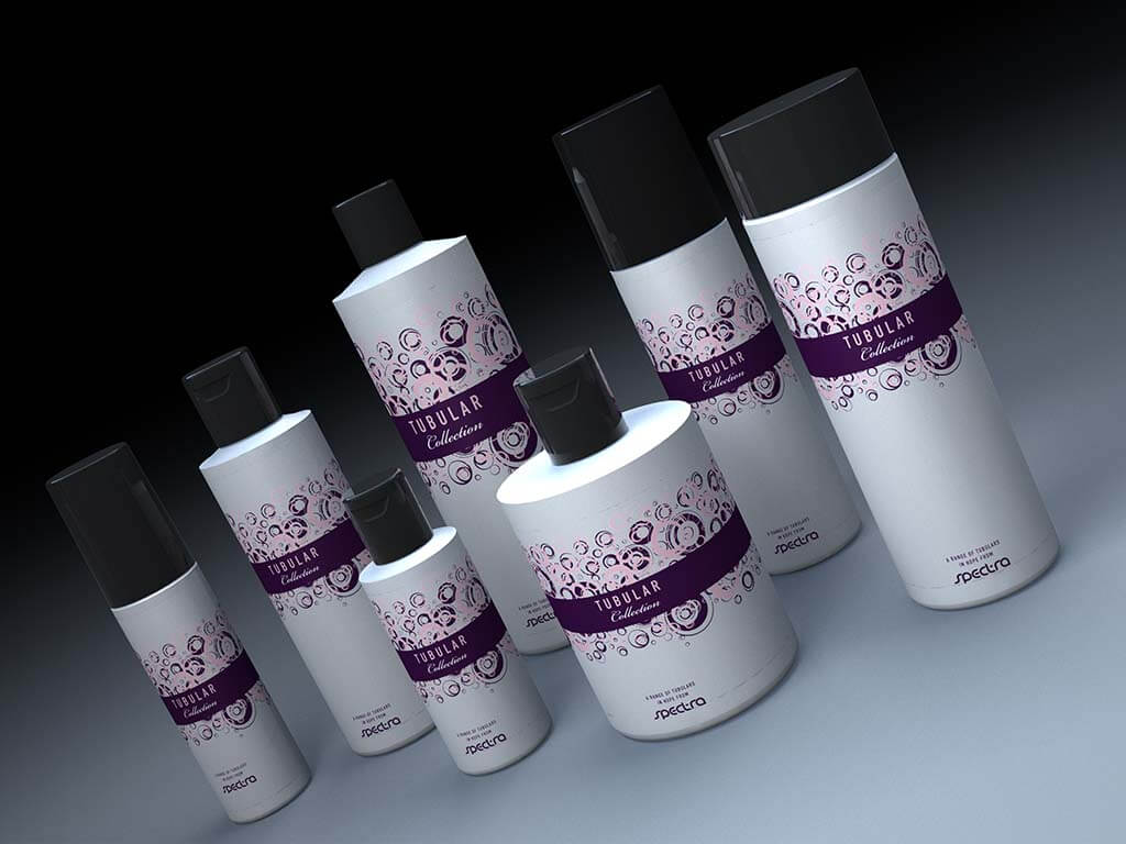 3D product visualisation bottle tubular purple